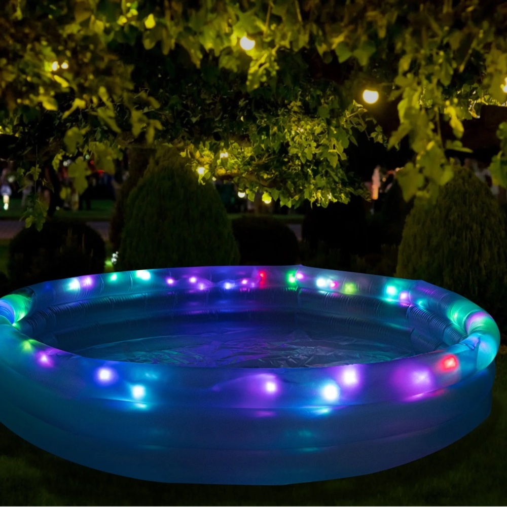 HGlo Inflatable LED 3-Ring Pool 59" Diameter - Picture 5 of 6